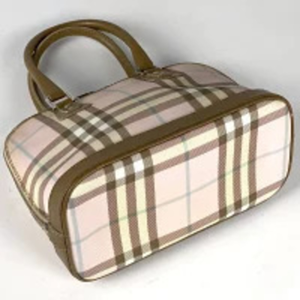 Burberry Bag 2way Shoulder Check Canvas Brown Pink